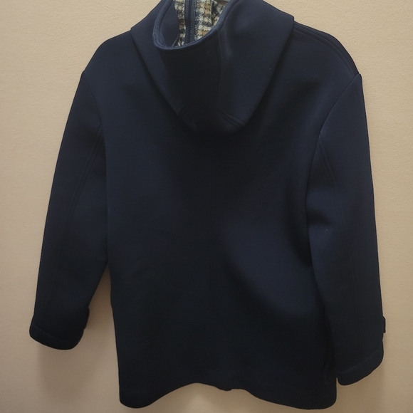 Bugatchi Navy Hooded Parka‎ Jacket Coat Stretch Wool Blend Made in Portugal in S - Picture 7 of 10